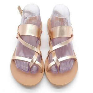 Ancient Greek Sandals Alethea Pink Metal Metallic Leather Women's Size 12 EU 42